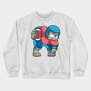 Bulldog at Sports with Football & Helmet Crewneck Sweatshirt